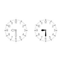 Uhr Gesicht Symbol Vektor Satz. Mauer Uhr Illustration Zeichen Sammlung. Zeit Symbol. Uhr Symbol oder Logo.
