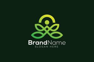 organisch Yoga Mann Logo Design Vorlage vektor