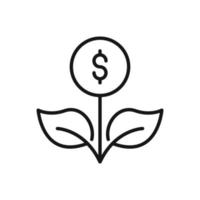 redigerbar ikon av pengar träd växande, vektor illustration isolerat på vit bakgrund. använder sig av för presentation, hemsida eller mobil app