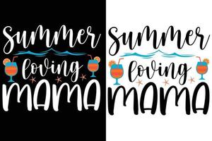 sommar kärleksfull mamma ,sommar typografi t skjorta design vektor