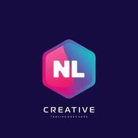 nl Initiale Logo mit bunt Vorlage Vektor. vektor