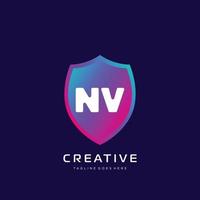 nv Initiale Logo mit bunt Vorlage Vektor. vektor