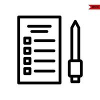 Checkliste mit Stift Stift Linie Symbol vektor