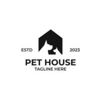 vektor hund hus logotyp design begrepp illustration aning