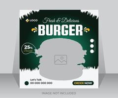 Burger Essen Speisekarte Banner Sozial Medien Post Design Vorlage vektor