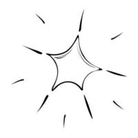 Vektor Illustration von ein handgemalt Star mit Strahlen von Licht.