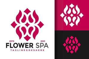 Schönheit Blume Spa Yoga Logo Vektor Symbol Illustration