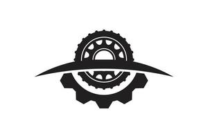 enkel redskap hjul logotyp vektor