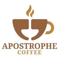 modern platt design enkel minimalistisk apostrof kaffe logotyp ikon design mall vektor med modern illustration begrepp stil för Kafé, kaffe affär, restaurang, bricka, emblem och märka