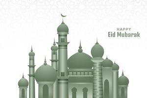 abstrakt islamisch Moschee eid Mubarak Karte Hintergrund vektor