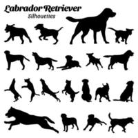 einstellen Labrador Retriever Silhouette Vektor Illustration.
