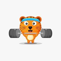 süße Tiger Fitness Fitness vektor