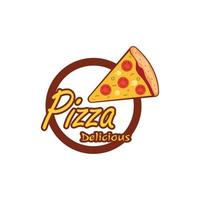 pizza logotyp design mall illustration vektor