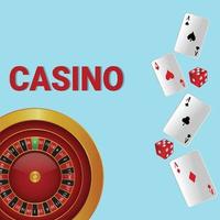 Casino-Glücksspiel mit Casino-Slot mit Spielkarten vektor