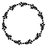 Weiden-Oster-Kranz. Rundkranz aus Weidenzweigen. Vektorillustration lokalisiert auf einem weißen Hintergrund. Design für Ostern, Hochzeit, Frühlingsdekor vektor