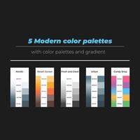 5 modern Farbe Paletten mit Farbe und Gradient vektor