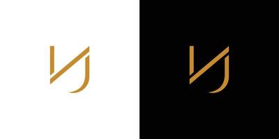 Luxus und modern NJ Logo Design vektor