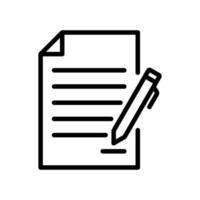 Stift Unterzeichnung ein Vertrag Symbol im Linie Stil Design isoliert auf Weiß Hintergrund. editierbar Schlaganfall. vektor