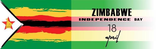 zimbabwe oberoende dag hälsning kort, baner, vektor illustration.