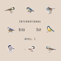 National Vogel Tag Vektor Illustration auf Beige Hintergrund. geeignet zum Gruß Karte Poster und Banner.