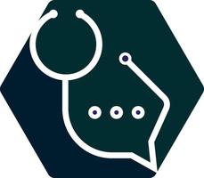Gesundheit konsultieren Logo Design Vorlage. Stethoskop isoliert auf Blase Plaudern Symbol vektor