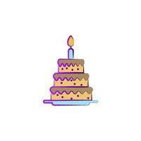 Geburtstag Kuchen farbig Vektor Symbol