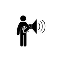 Mann mit Audio- Grad Vektor Symbol