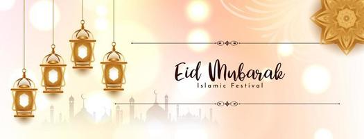 eid mubarak religiös islamic festival baner design vektor