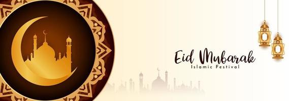 eid mubarak islamic festival hälsning baner design vektor