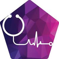 Gesundheit konsultieren Logo Design Vorlage. Stethoskop isoliert auf Blase Plaudern Symbol Stethoskop Logo Design Vektor