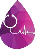 Gesundheit konsultieren Logo Design Vorlage. Stethoskop isoliert auf Blase Plaudern Symbol Stethoskop Logo Design Vektor