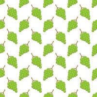 vektor sömlös mönster av grön druva, på vit bakgrund.