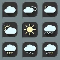 Wetter flache Icons Set vektor