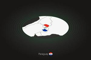 Paraguay Karte im dunkel Farbe, Oval Karte mit benachbart Länder. vektor