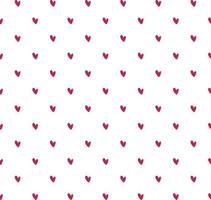 Vektor nahtlos Muster mit rot Herzen. schön minimalistisch Ornament auf Weiß Hintergrund. süß drucken mit Liebe Symbol zum Textil- und Papier.