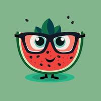 Hallo Sommer. Wassermelone mit Brille im Karikatur Stil vektor