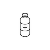 Flasche mit Tabletten isoliert Linie Symbol. es können Sein benutzt zum Webseiten, Shops, Banner, Flyer. vektor