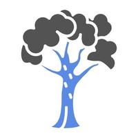 lövfällande träd vektor ikon stil