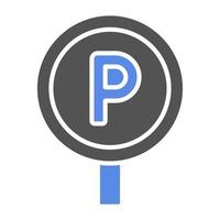 Parkplatz Etikett Vektor Symbol Stil