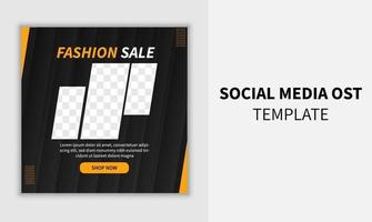 kreativa mode försäljning promo sociala medier post mall design banner med svart färg stil. bra för online-marknadsföringsvektor vektor