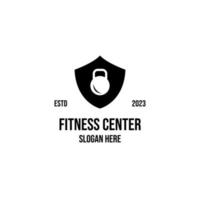 Vektor Schild Fitness Hantel zum Fitness Fitnessstudio Logo Design Konzept Illustration Idee