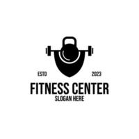 Vektor Schild Fitness Hantel zum Fitness Fitnessstudio Logo Design Konzept Illustration Idee