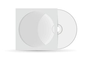 realistisch leer CD mit Startseite Attrappe, Lehrmodell, Simulation Vorlage. Design Vorlage von kompakt Rabatt Symbol isoliert auf Weiß. CD Vektor Illustration