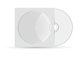 realistisk tom CD med omslag attrapp mall. design mall av kompakt skiva ikon isolerat på vit. CD vektor illustration