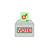 Abstimmung, Frau Rechte, Feminismus Farbe Vektor Symbol