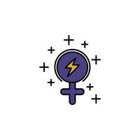 kvinnors dag, venus, kvinna, makt, tecken vektor ikon
