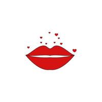 Valentinstag s Tag, Lippen, Liebe, Herz Vektor Symbol