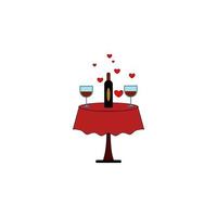 Valentinstag s Tag, reserviert, Wein, Liebe Vektor Symbol