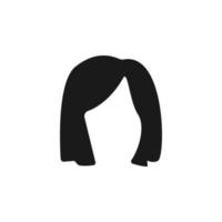 hår, kvinna, frisyr medium vektor ikon