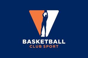 Initiale Brief v Basketball Logo Symbol. Korb Ball Logo Symbol. vektor